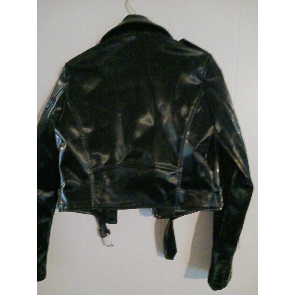 Azalea Wang Women's Polyurethane Biker Style Jacket Black Size M - Picture 5 of 6